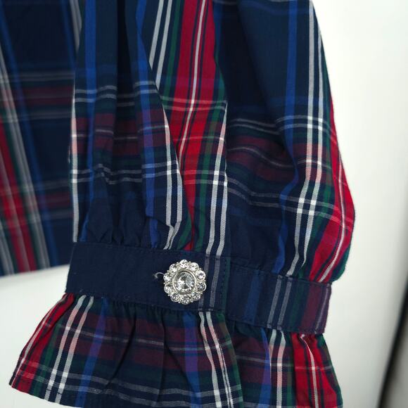 St. John's Bay Plus Size Navy Tartan Plaid Shirt Size XXL NWT - Picture 9 of 11